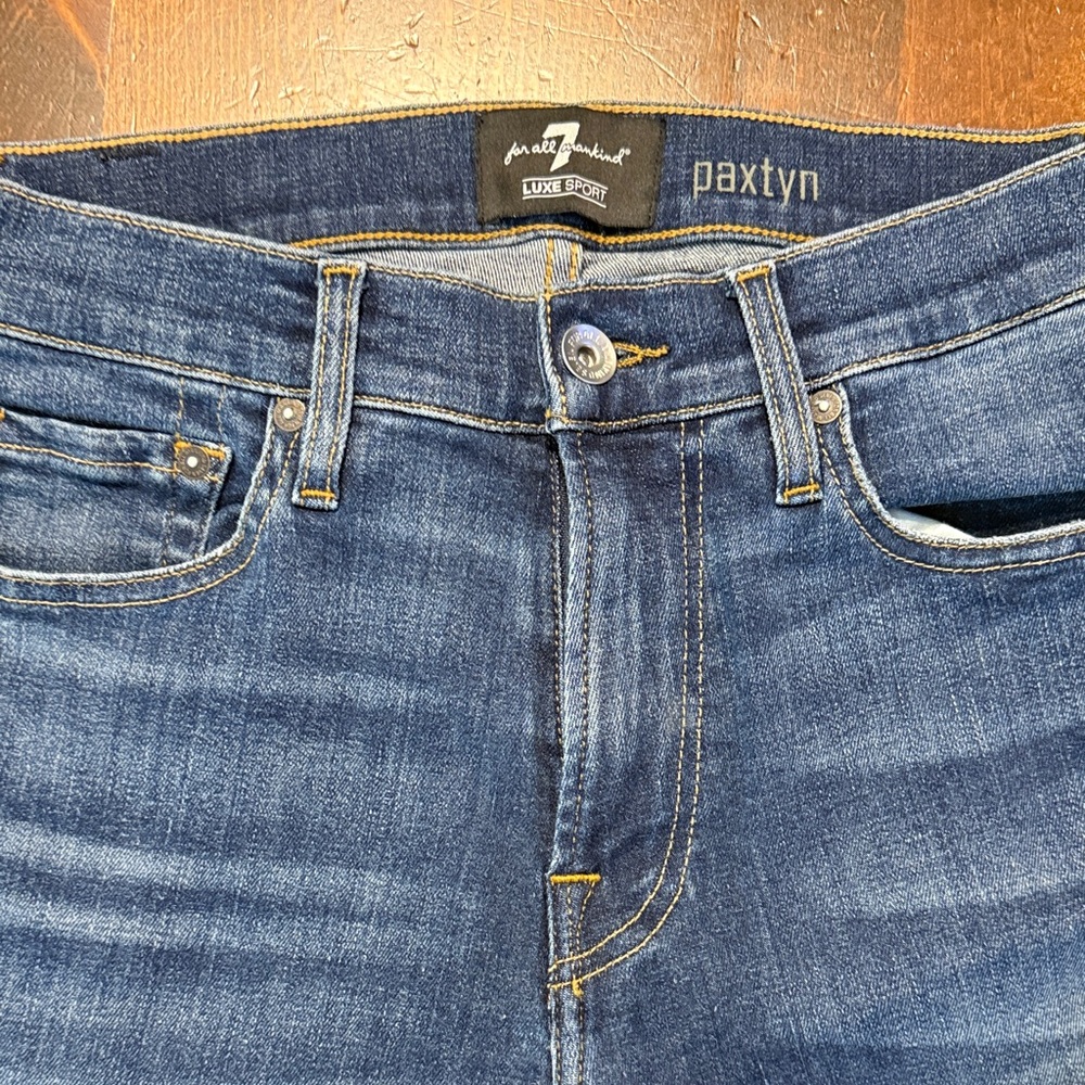 7 For All Mankind Men's Dark Blue Skinny Jeans
